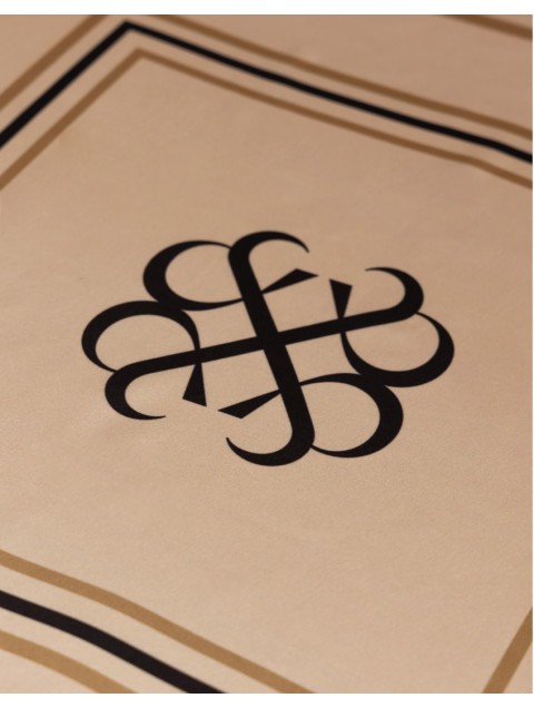 MIX AND MATCH Scarf Beige Logo Μπεζ Μαντήλι